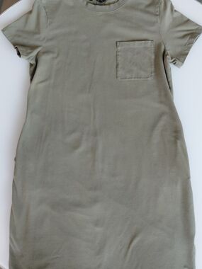Banana Republic Olive Green Crewneck Pocket Tee Dress